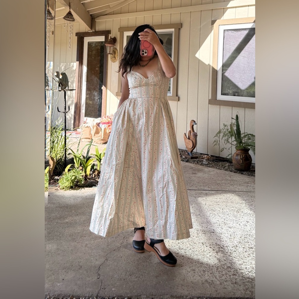 7 For All Mankind Cream Maxi Dress - Picture 2 of 7